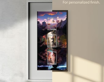 Charizard, Charmeleon & Charmander Evolution Extended Display Digital Artwork - Skyfall Sanctuary
