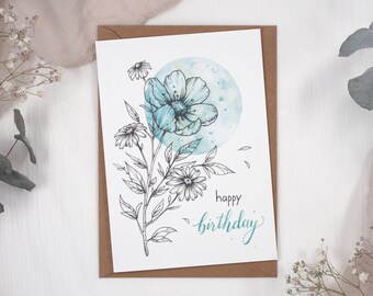 Birthday greeting card - greetings card DIN A6 - including envelope