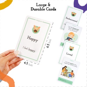 Feelings Flashcards for ages 3, Montessori Emotions Flashcards, Toddler Flash Cards, Montessori Materials Single Deck image 4