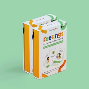 Feelings Flashcards for ages 3+, Montessori Emotions Flashcards, Toddler Flash Cards, Montessori Materials - Twin Bundle