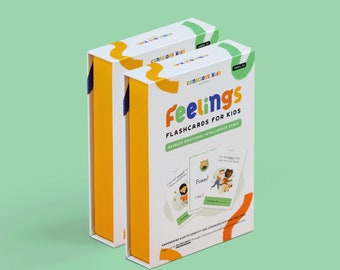 Feelings Flashcards for ages 3+, Montessori Emotions Flashcards, Toddler Flash Cards, Montessori Materials - Twin Bundle