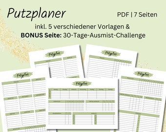 Plaster Planner | printable cleaning plan | Cleaning Planner | Cleaning Planner | Mucking Challenge | PDF | A4 & A5