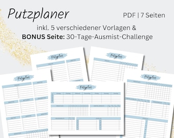 Cleaning planner | Printable cleaning schedule | Cleaning planner | Decluttering challenge | PDF | A4 & A5
