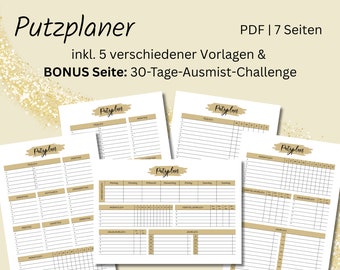 Plaster Planner | printable cleaning plan | Cleaning Planner | Cleaning Planner | Mucking Challenge | PDF | A4 & A5