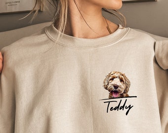 Custom Pet Sweater Dog Drawing From Photo Portrait Sweater Personalized Dog Pullover Custom Cat Sweatshirt Dog Mom Gift Dog Lover Shirt