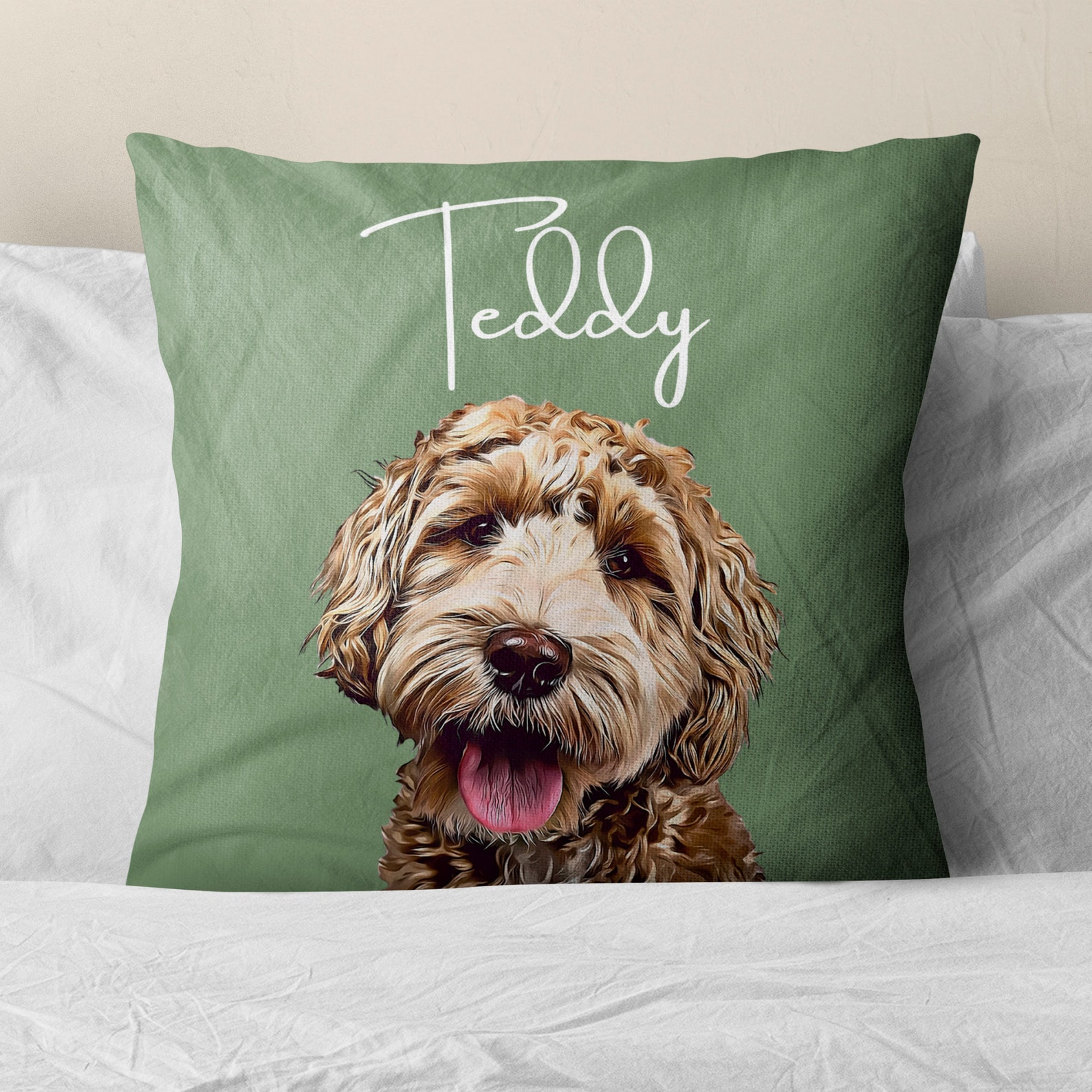 Custom Pet Pillow Dog Drawing From Photo