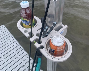 Dock Post - Double Rod and Cup Holder