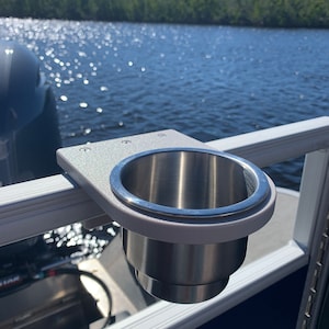 Pontoon Rail Cup Holder - (1-1/8&quot;) or (1-1/4&quot;) Square Rail