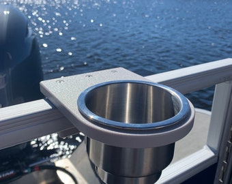 Pontoon Rail Cup Holder - (1-1/8") or (1-1/4") Square Rail
