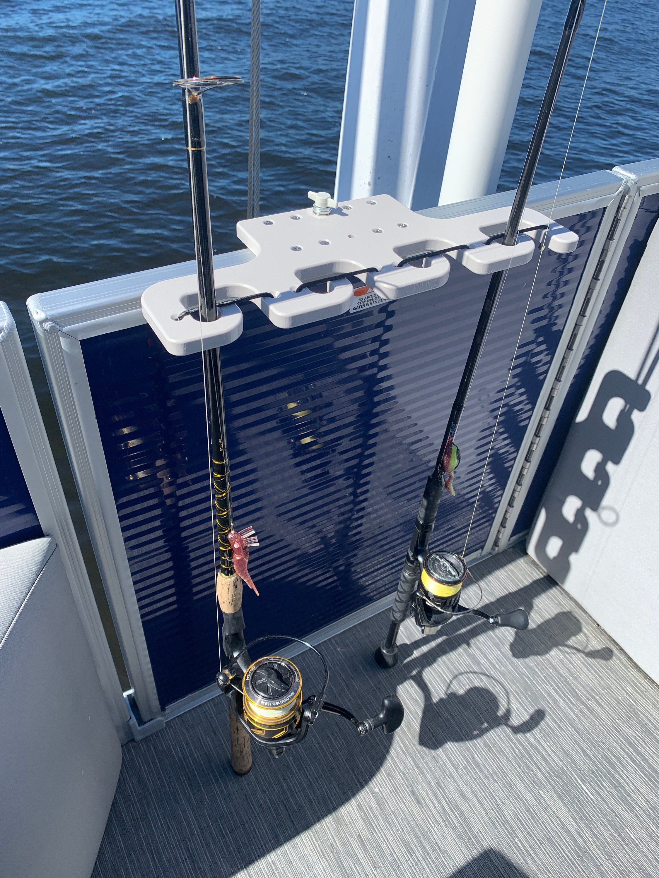 Pontoon Rail 4-place Rod Holder: Fits 1-1/8