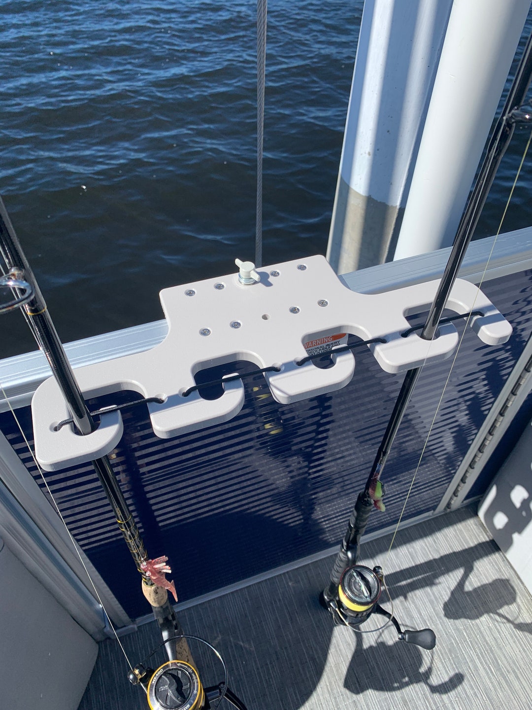 Pontoon Rail 4-place Rod Holder: Fits 1-1/8