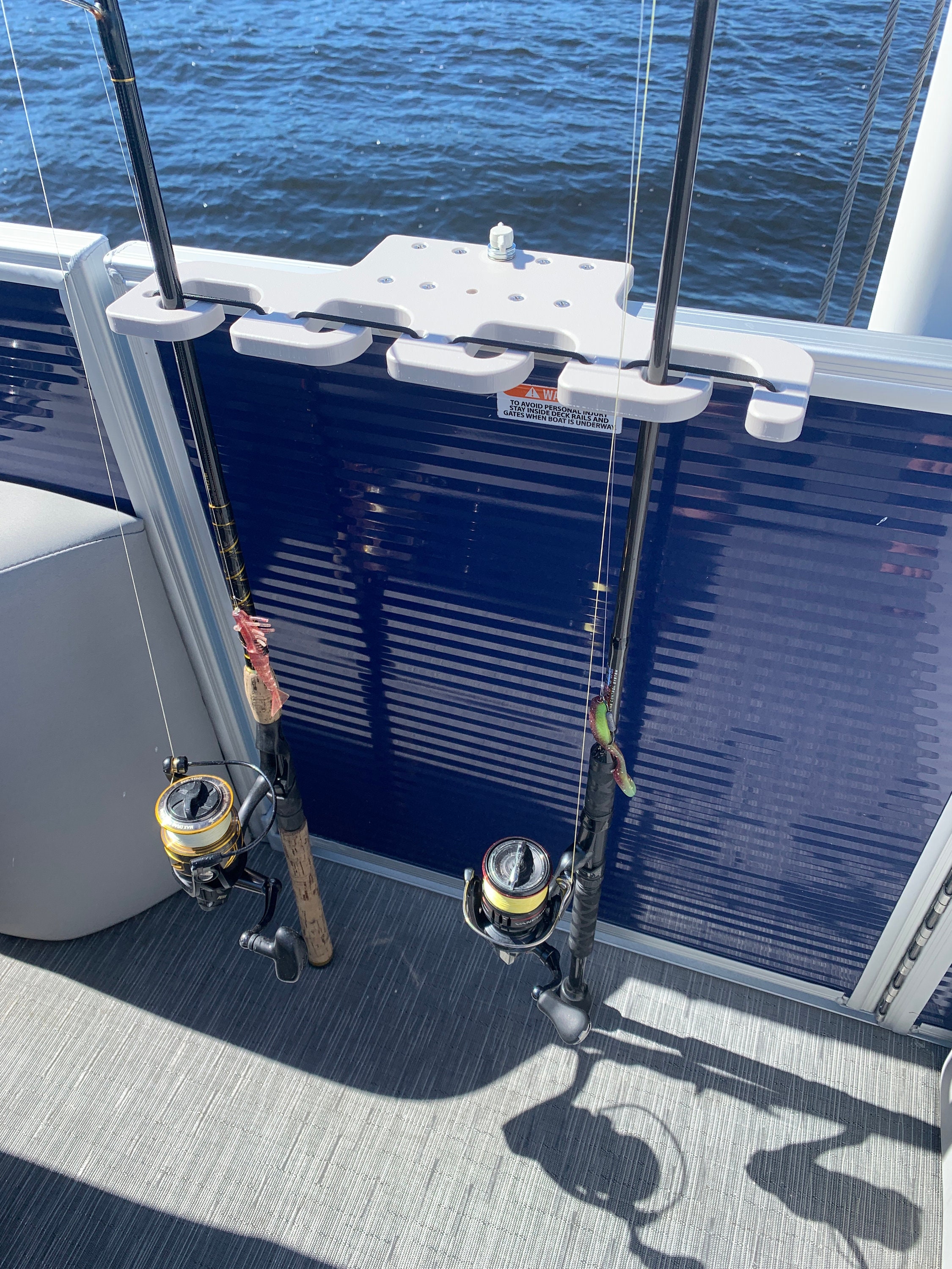 Pontoon Rail 4-place Rod Holder: Fits 1-1/8