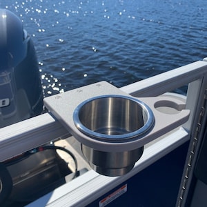 Premier Pontoon Rail Cup and Wine Glass Holder - 2&quot; Tall Rails only.