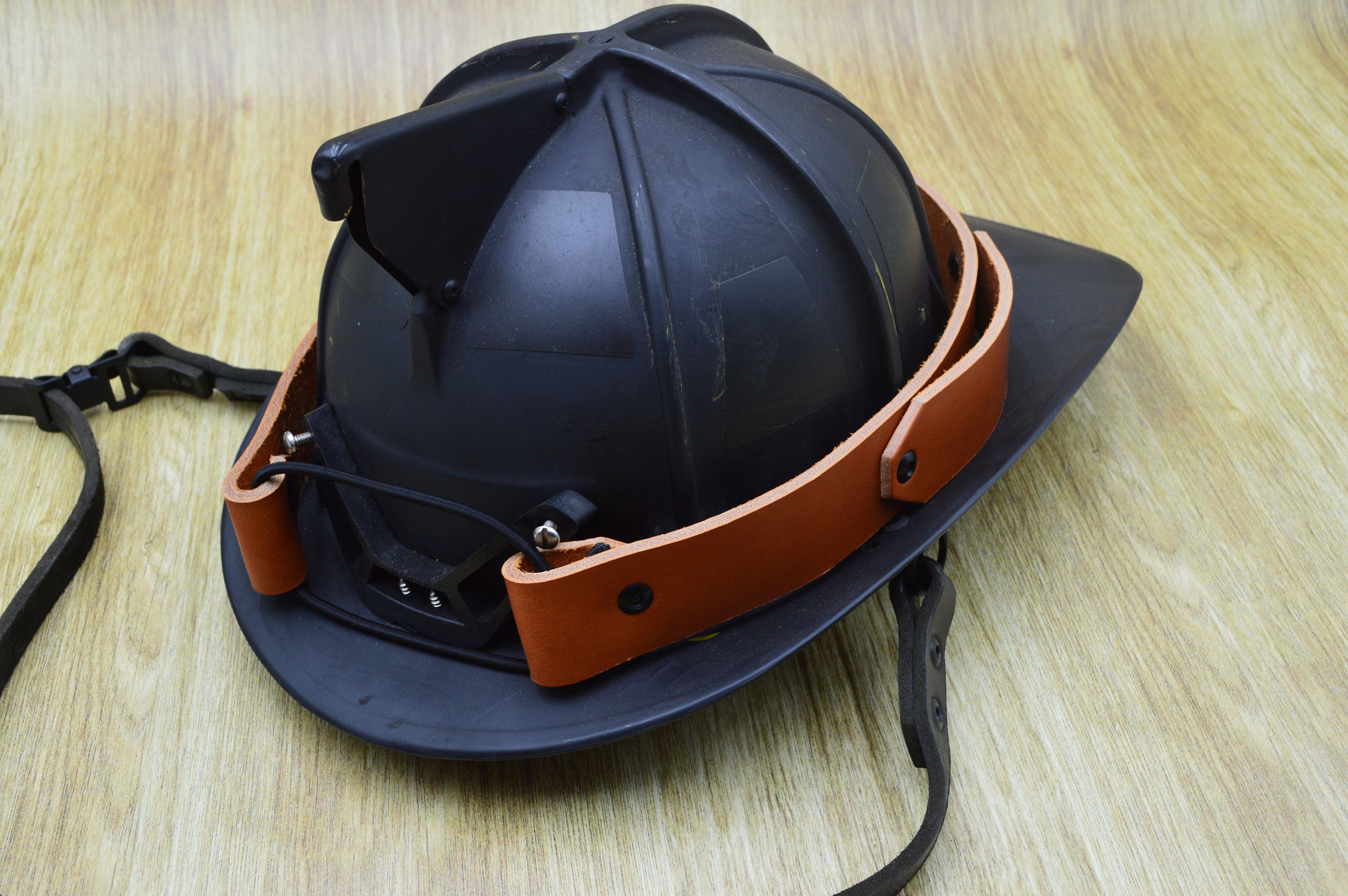 Custom Leather Fire Helmet Name Band Etsy
