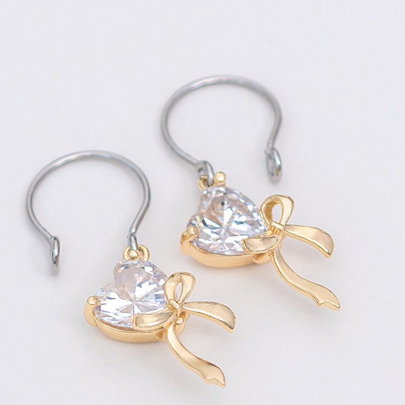 Gold Nipple Rings With Hearts,non Piercing Sexy Intimate Body Jewelry