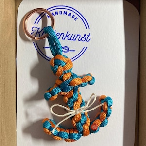 Paracord keychain anchor, maritime pendant made of rope, custom colors possible