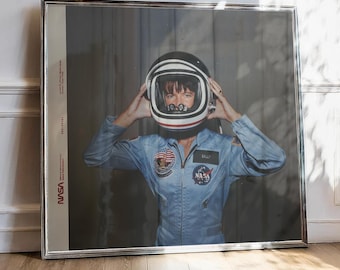 Sally Ride Poster PRINT NASA First Female Astronaut, Women&#39;s Empowerment, Feminist Decor