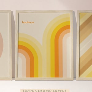Bauhaus Gallery Wall Art Set: Retro Stripes, Boho Minimalist (Digital Download)