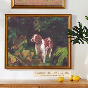 Bretagne-spaniël schilderij PRINT - originele stillevenkunst, hondendecor, handgeschilderd hondenportret