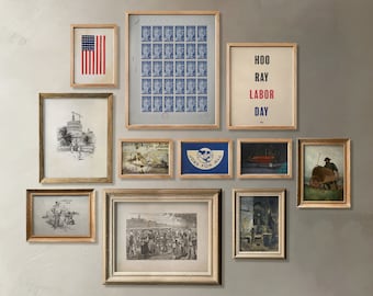 Vintage Labor Day Americana Prints: Antique American Flag, Labor Union (Digital Download)