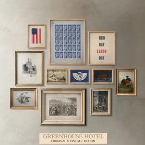 Vintage Labor Day Americana Prints: Antique American Flag, Labor Union (Digital Download)
