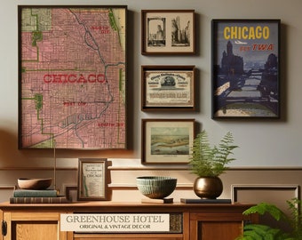 Vintage Chicago Art Prints: 1900er Jahre 2000s Gallery Wall Set (Digitaler Download)