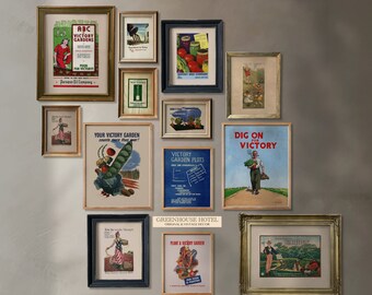 Vintage Victory Garden Poster Set: Americana Rustic Decor (Digital Download)