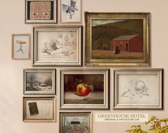 Vintage Schulhaus Kunstdruck Set: Americana Klassenzimmer Dekor (digitaler Download)