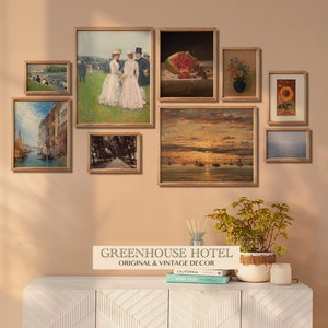 Vintage Summer Gallery Wall Art Set: Beach, Botanical Prints (Digital Download)