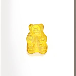 Yellow Gummy Bear Art PRINT - Original Painting Reproduction, Colorful Candy Wall Art, Nostalgic Sweet Shop Decor, Unique Gift, Unframed