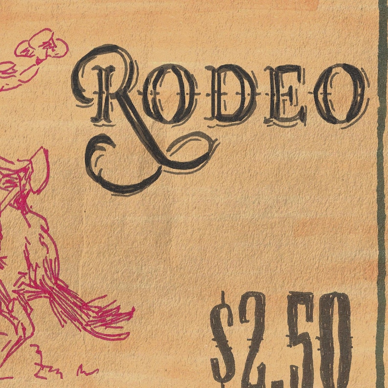 First Rodeo Ticket Stub Vintage Style Print - Etsy