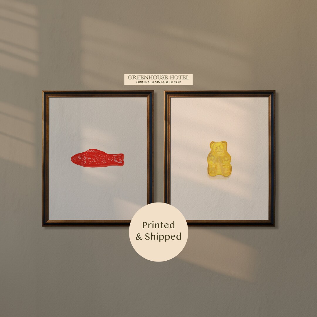 Gummy Candy Art Set of 2 FREE SHIPPING Original Gummy Bear Print