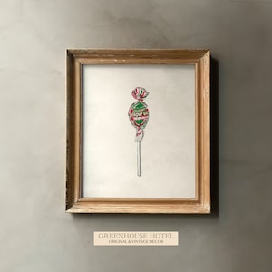 Watermelon Lollipop Art Print: Nostalgic Candy Wall Decor (Unframed)