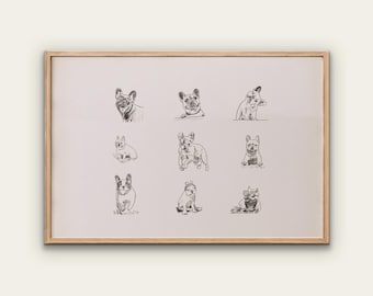 French Bulldog Art Print: Original Pencil Sketches