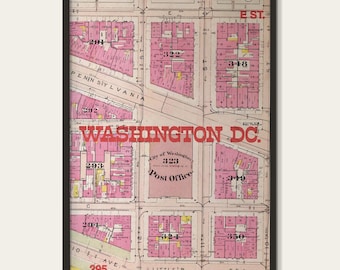 Vintage Washington DC Map Print: Antique Americana Decor (Downloadable)