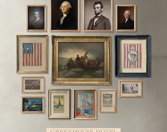 Gravuras de arte americana vintage: decoração de parede para galeria patriótica (download digital)