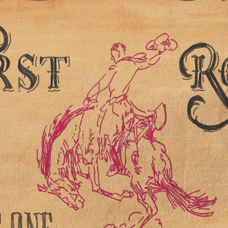 First Rodeo Ticket Stub Vintage Style Print - Etsy