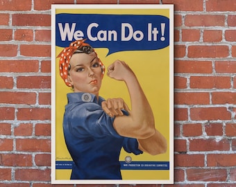 Possiamo farcela! Poster vintage di Rosie the Riveter, stampa per l'emancipazione femminile