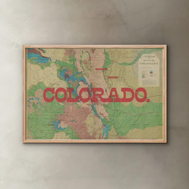 Vintage Colorado State Map Print: 1800s Antique Decor - Etsy