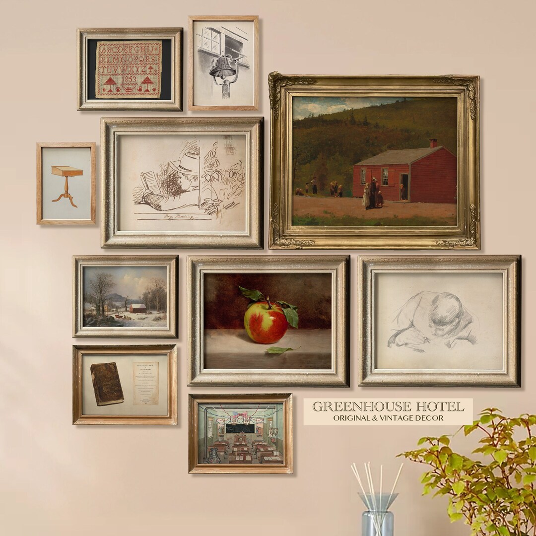 Back to School Artwork Americana Schoolhouse Decor Vintage School House ...