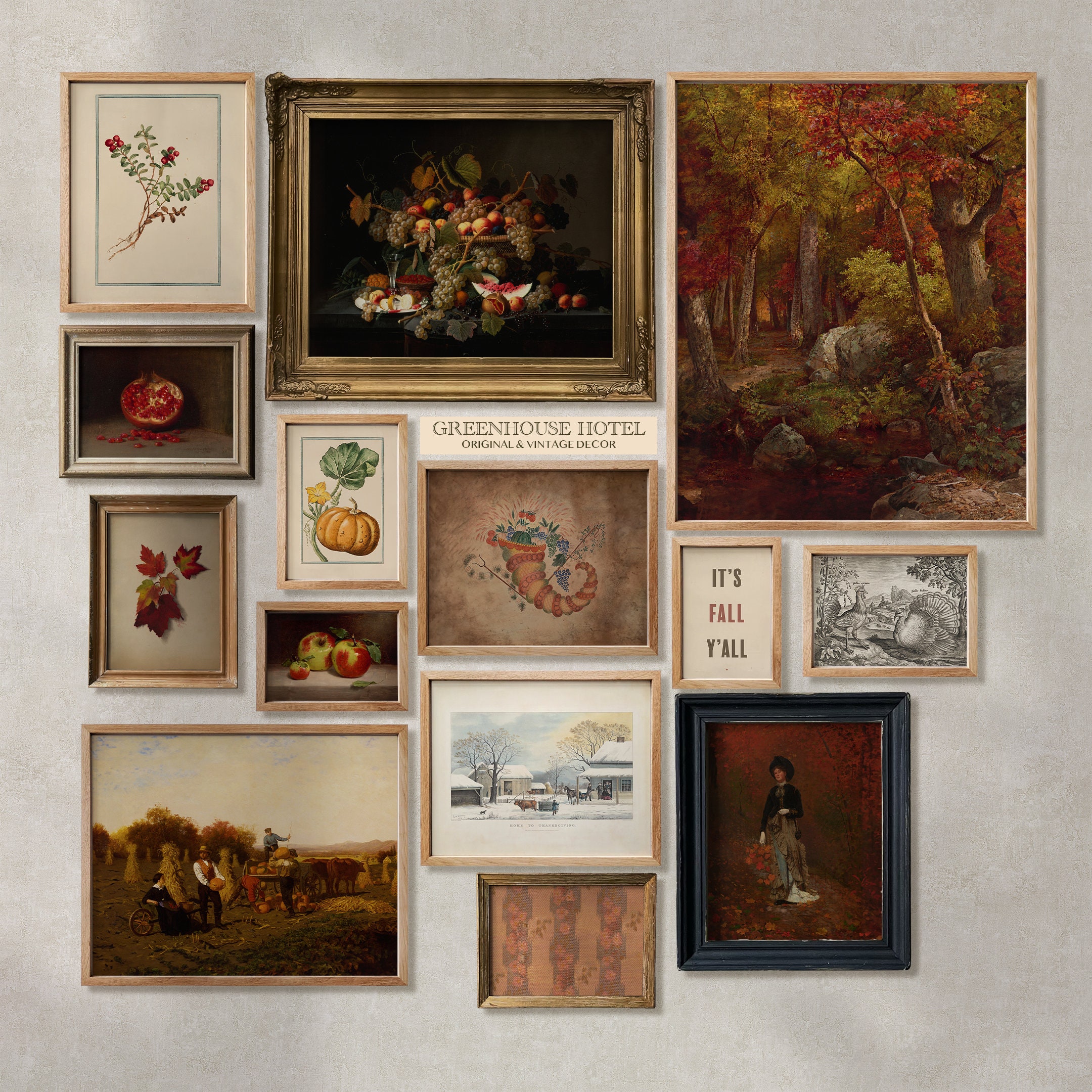 Fall Printable Art Gallery Set of 14 Autumn Prints Downloadable Fall ...