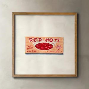Retro Red Hots Candy Painting Print: 50s Nostalgia Art