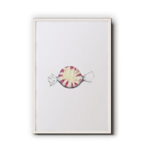 Starlight Mint Candy Art Print: Nostalgic Sweet Shop Decor
