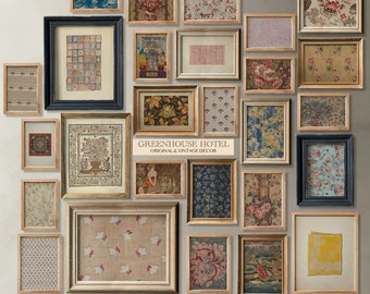 Vintage Americana Fabric Prints: Textile Wall Art Set (Digital Download)