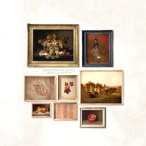 Fall Harvest Gallery Wall Americana Printable Vintage Autumn Wall Art Antique American Pomegranate Apples Pumpkins DIGITAL Poster SET of 8