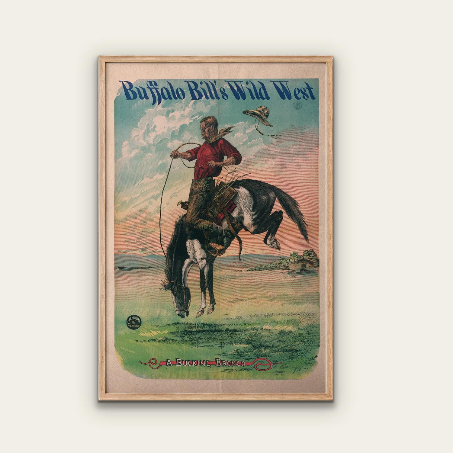 Buffalo Bill Bucking Bronco Poster PRINT Wild West Frontier Art - Etsy