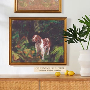 Bretagne hond schilderij AFDRUKBARE originele Bretagne spaniël kunst vogel hond kunst jachthond rustieke kunst