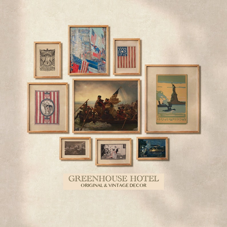 Gallery Wall Americana Printable Vintage Patriotic Wall Art Etsy