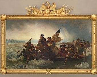 Pintura de Washington cruzando o Delaware: arte americana vintage (download)