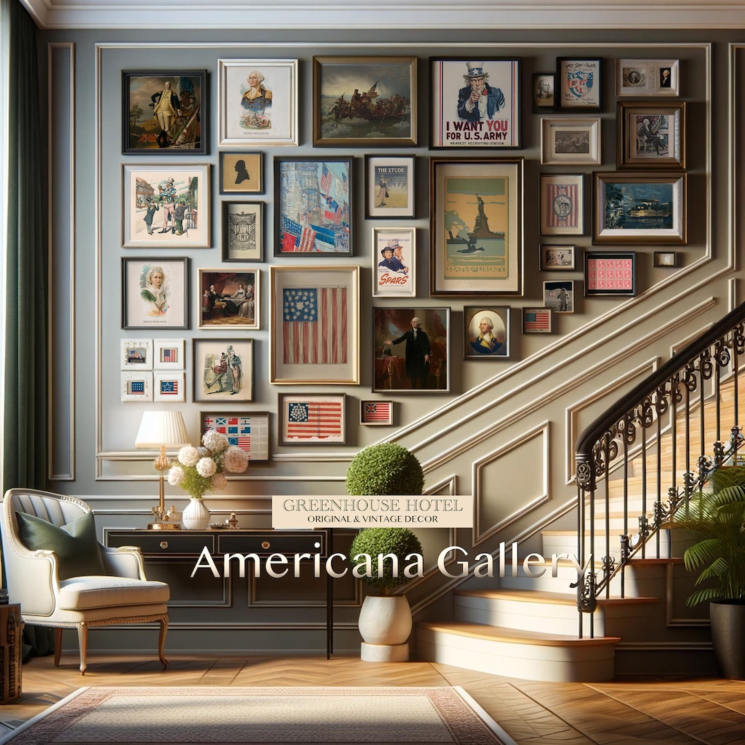Vintage Americana Gallery Wall Art Set: 32 Historical Prints (digital ...